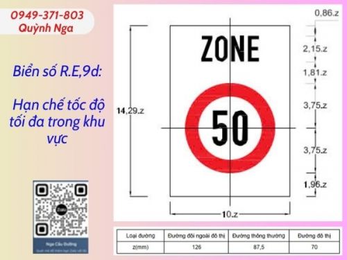 Biển Báo ZONE Biển Hiệu Lệnh Có Tác Dụng Trong Khu Vực R.E,9a, b, c, d