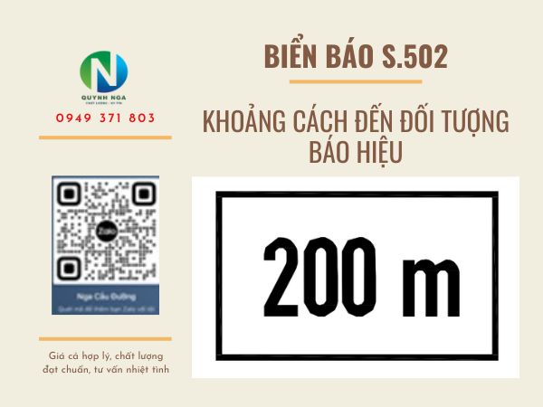 Biển báo S....502 khoảng cách đến đối tượng báo hiệu