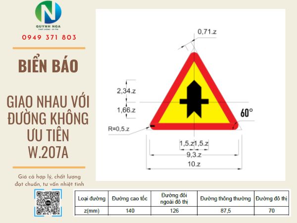 Biển Báo Giao Nhau Với Đường Không Ưu Tiên W.207