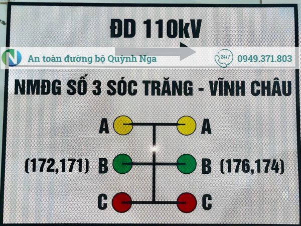 Biển tên đường dây điện lực tại Quỳnh Nga