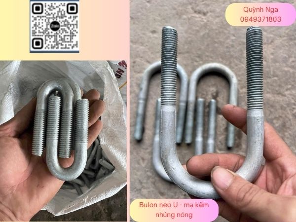 Bulon neo U mạ kẽm nhúng nóng Bulon neo U mạ kẽm nhúng nóng