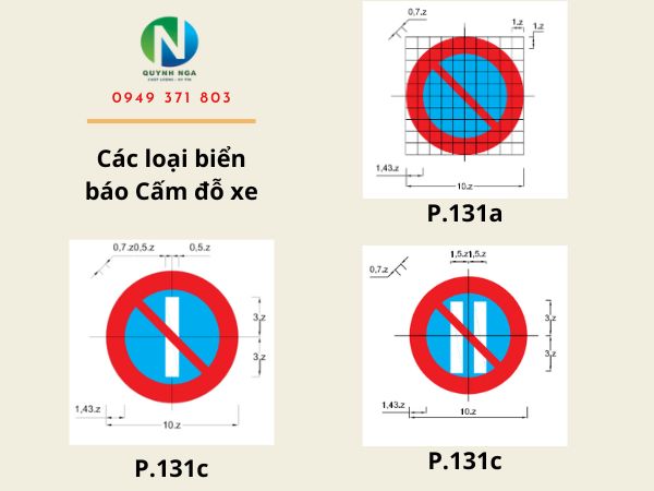 Các loại biển báo cấm đỗ xe