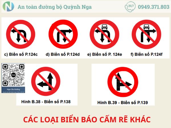 Các biển báo cấm rẽ khác 