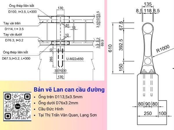Cấu Tạo Lan can cầu tại Lạng Sơn