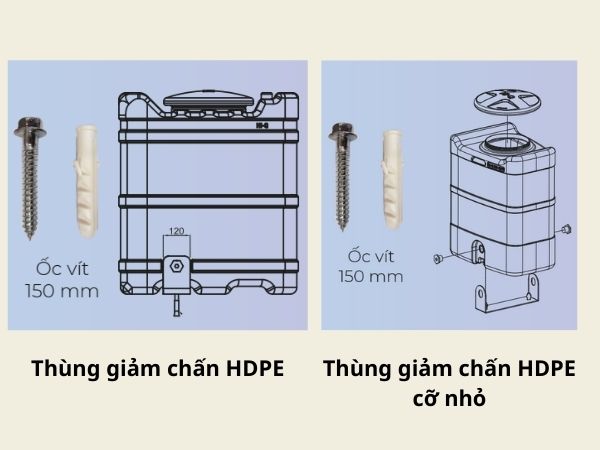 Cấu tạo thùng giảm chấn HDPE