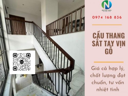 Báo Gía Thi Công Cầu Thang Sắt Tay Vịn Gỗ Tại Hồ Chí Minh