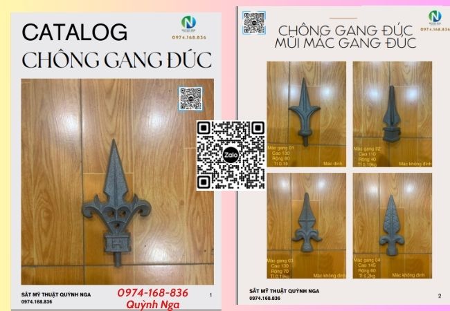 Catalogue Chông gang đúc tại xưởng Hải Phòng của Công ty Quỳnh Nga