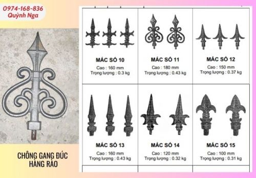 Chông Gang Đúc – Mẫu Mã, Catalogue Và Báo Giá