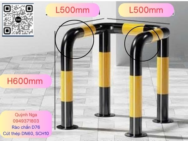 Co thép, Cút thép D76 trong hạng mục rào chắn