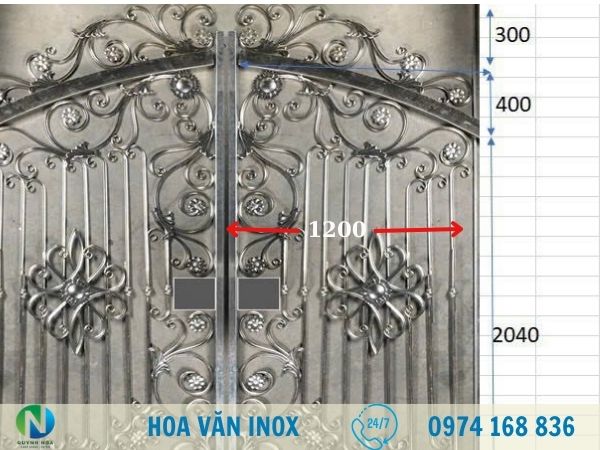 cổng hoa văn inox