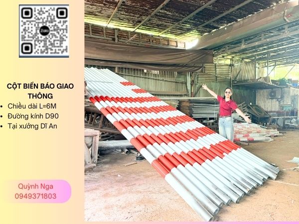 Cột biển báo giao thông tại xưởng Quỳnh Nga - Bình Dương Cột biển báo giao thông tại xưởng Quỳnh Nga - Bình Dương