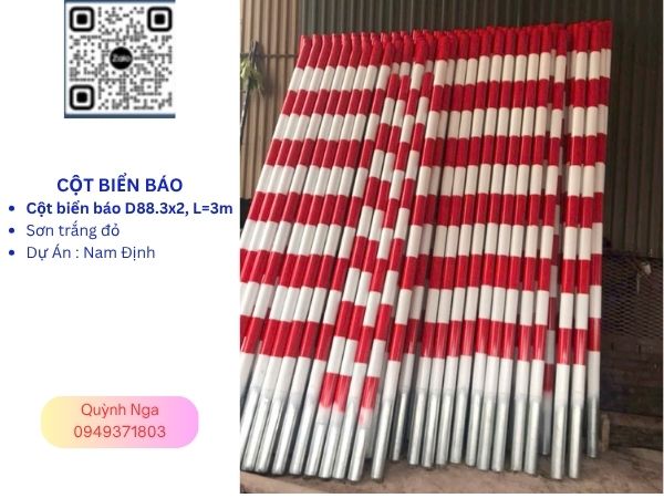 Cột biển báo giao thông cung cấp tại dự án Hải Hậu, Nam Định