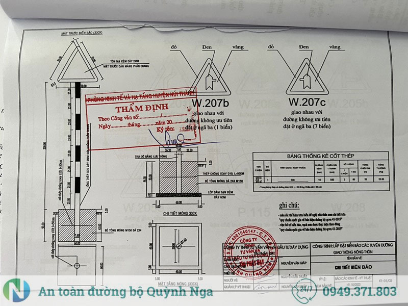 Bản vẽ cột biển báo giao thông