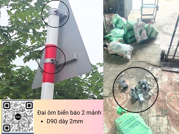Đai ôm biển báo D90 loại 2 mảnh lắp biển báo giao thông Đai ôm biển báo D90 loại 2 mảnh lắp biển báo giao thông