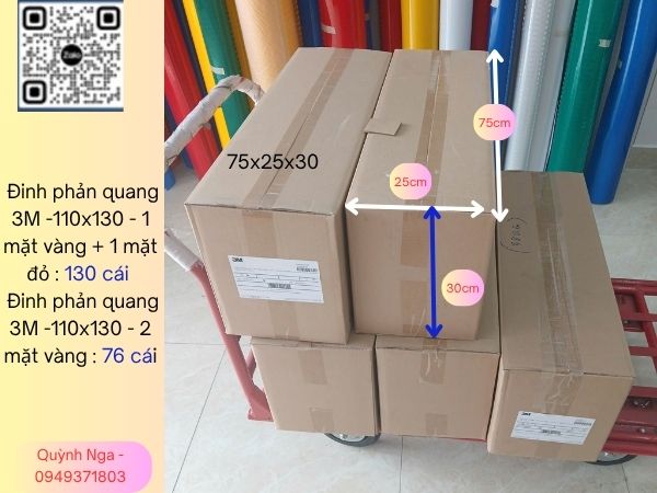 Quy cách đóng thùng Đinh phản quang 3M - KT 110x130mm