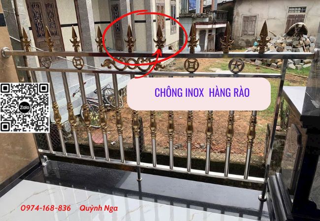 Hàng rào inox có sử dụng Chông inox