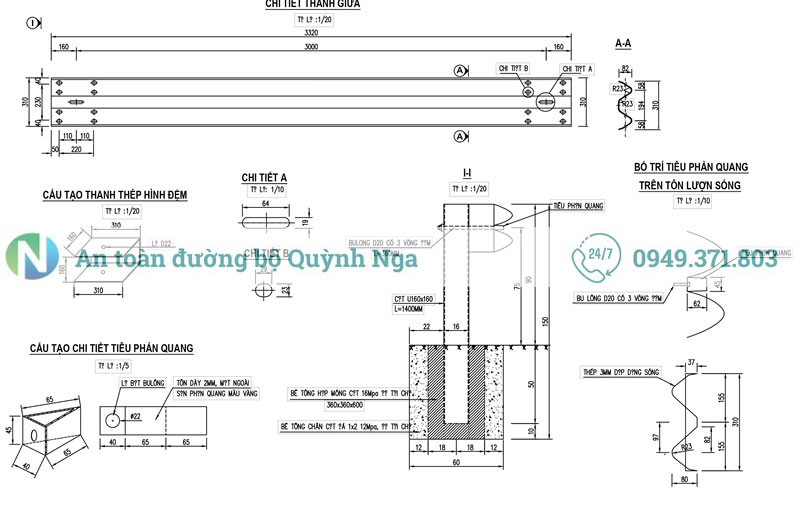 Bản vẽ hộ lan tôn sóng tại Bình Phước