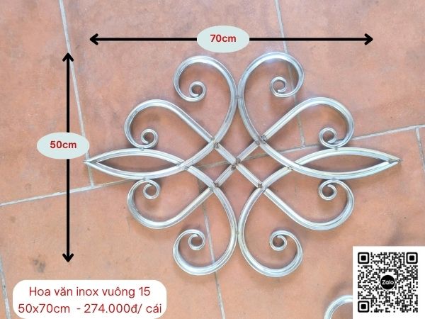Mẫu hoa văn inox kích thước 50x70cm - Phụ kiện cửa sắt inox Mẫu hoa văn inox kích thước 50x70cm - Phụ kiện cửa sắt inox