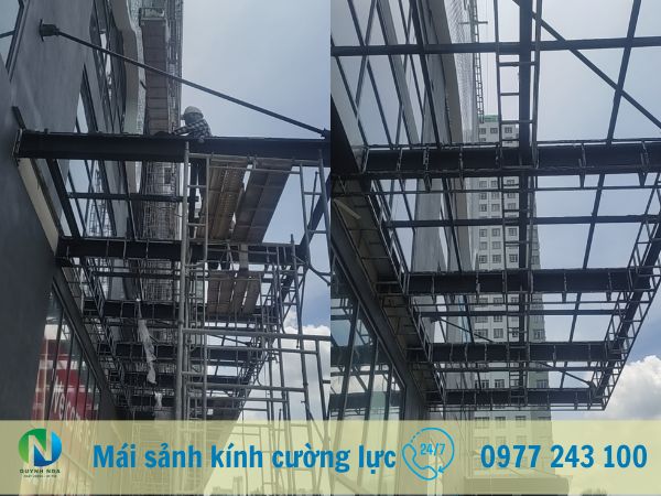 mái kính cường lực