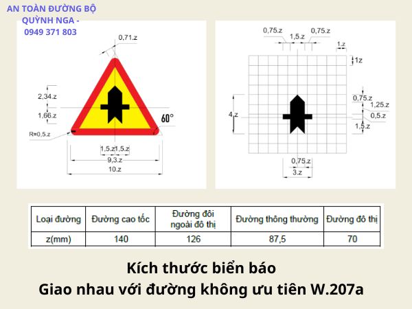 Biển Báo Giao Nhau Với Đường Không Ưu Tiên W.207