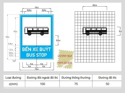 KÍCH THƯỚC BIỂN BÁO BẾN XE BUÝT I.434A