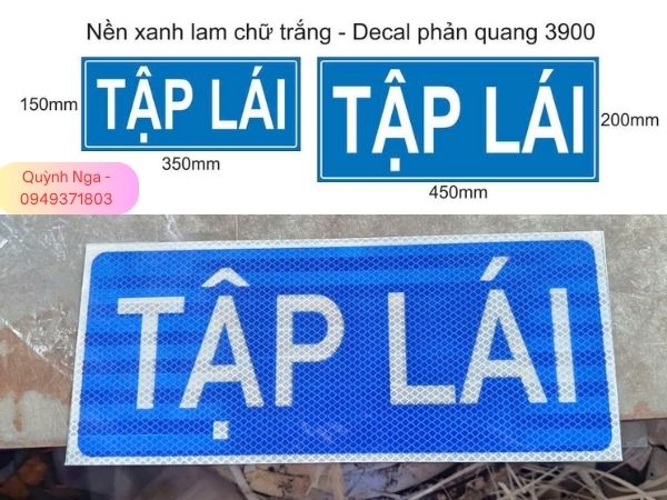 Kích thươc biển Tập Lái