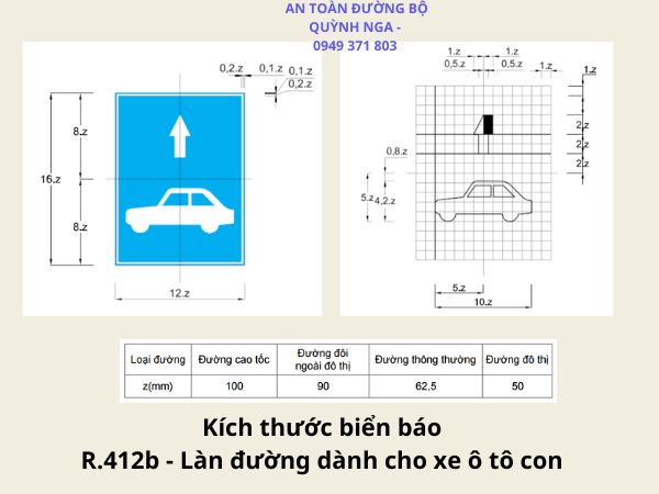 Kích thước biển báo R.412b