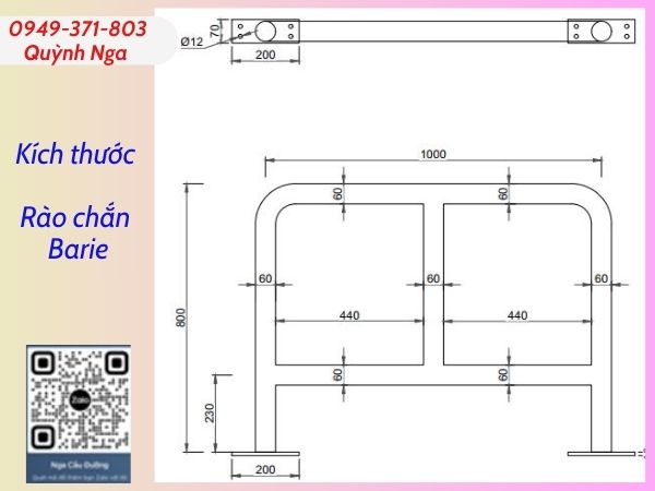 Kích thước rào chắn giao thông