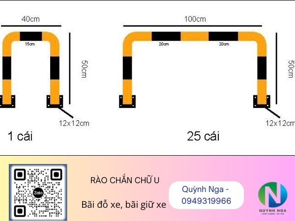 Kích thước rào chắn chữ U D60 được sử dụng phổ biến