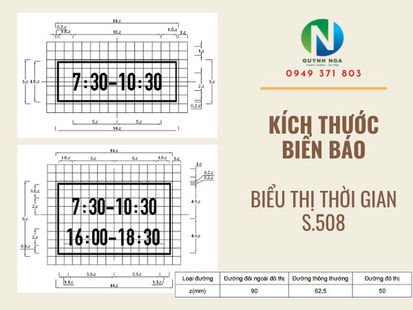 Kích thước biển báo S.508