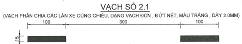 Kích thước vạch sơn 2.1