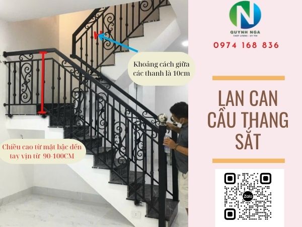 lan can cầu thang sắt