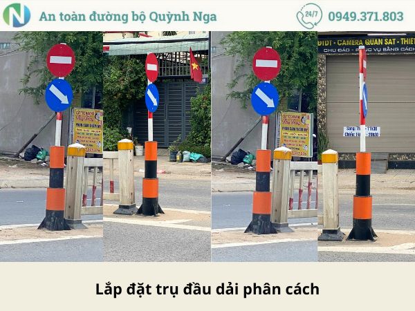 Lăp đặt trụ đầu dải phân cách