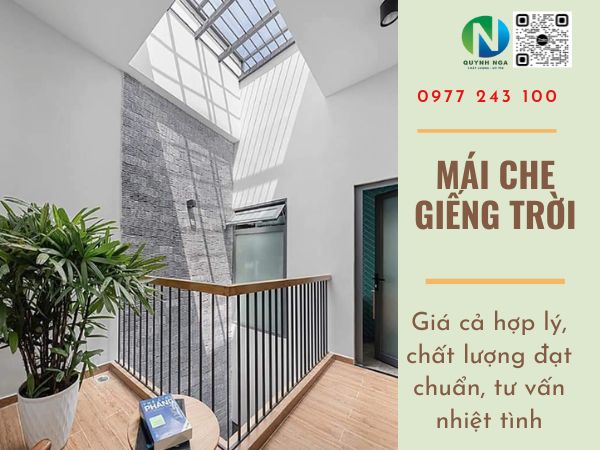 thi công mái che giếng trời