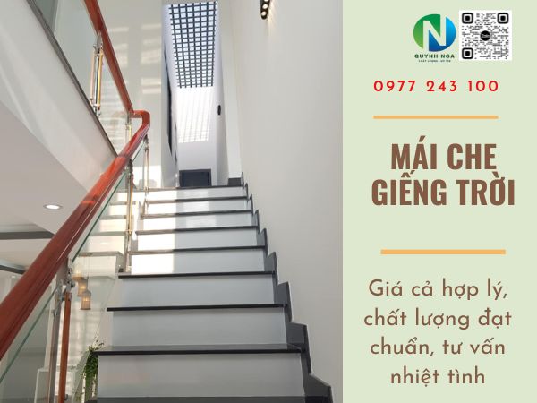 thi công mái che giếng trời 