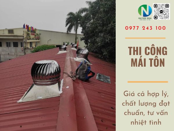 Thi công mái che sân thượng bằng tôn