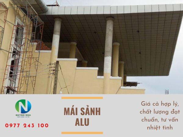 Thi công mái sảnh alu nhà thi đấu