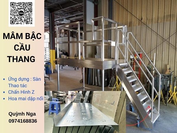 Mâm bậc cầu thang chấn Z - ứng dụng sàn thao tác
