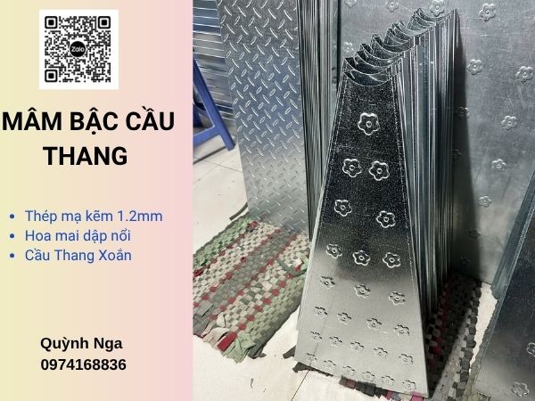 Mẫu mâm bậc cầu thang hoa mai - Dùng cho cầu thang xoắn