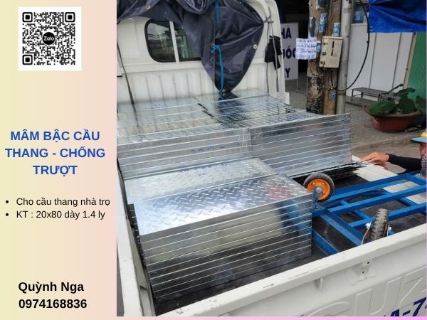 Mâm bậc cầu thang mẫu hoa văn chống trượt (gân nhám) tại Bình Dương - Ứng dụng nhà trọ