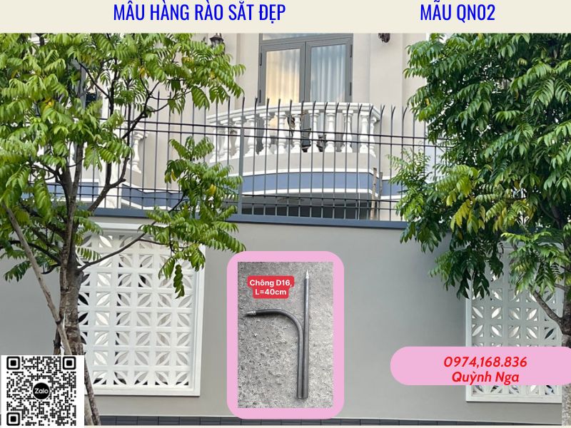 Mẫu hàng rào chống trộm sử dụng chông sắt đặc