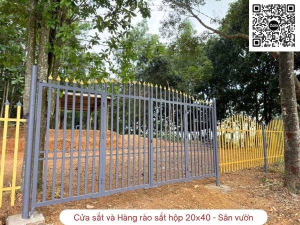 mẫu hàng rào sắt hộp và cổng sắt hộp 20x40