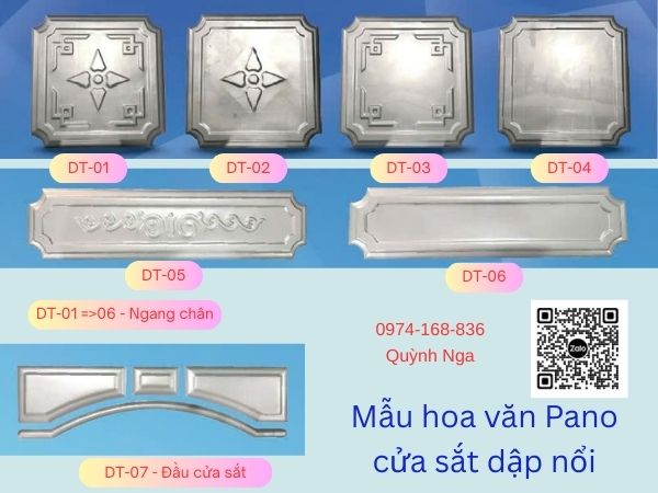 Mẫu hoa văn trên tấm pano cửa sắt