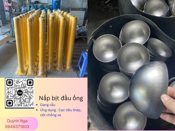 Nắp bịt đầu ống hình cầu - ứng dụng cho cọc tiêu thép và cột chống va