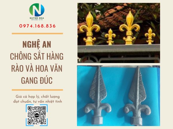 Chông Sắt Hàng Rào Và Hoa Văn Gang Đúc Tại Nghệ An 