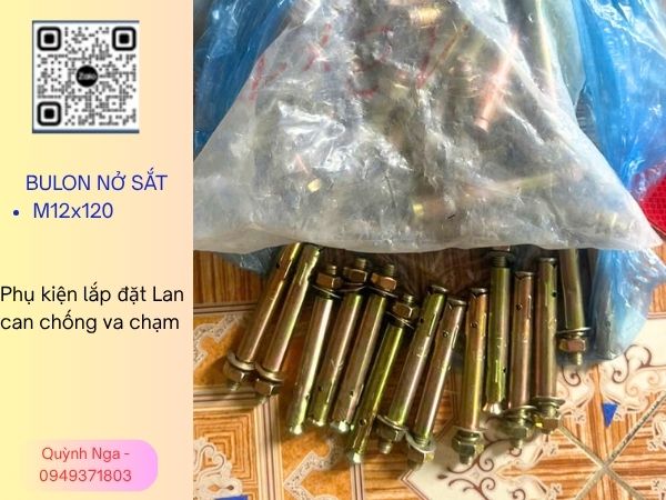 Phụ kiện nở sắt M12x120 lắp đặt lan can chống va chạm Phụ kiện nở sắt M12x120 lắp đặt lan can chống va chạm