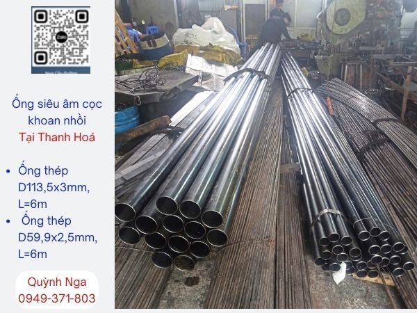 Ống thép siêu âm cọc khoan nhồi tại Thanh Hoá