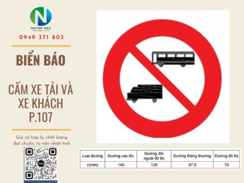 Biển Cấm Xe Tải Và Xe Khách P.107 - Ý Nghĩa Và Kích Thước