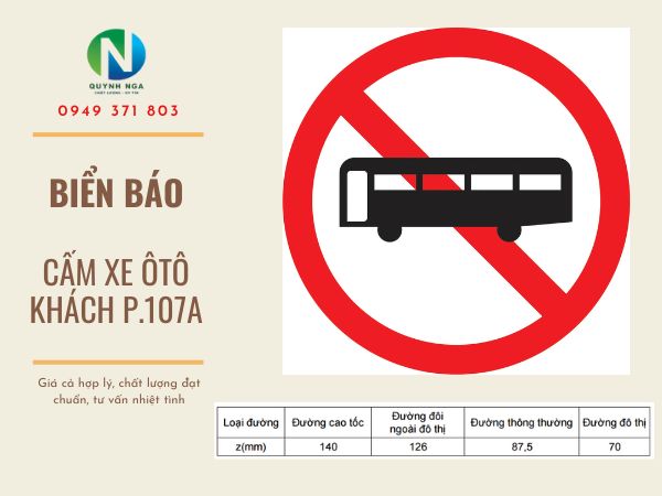 Biển báo cám xe khách P.107a