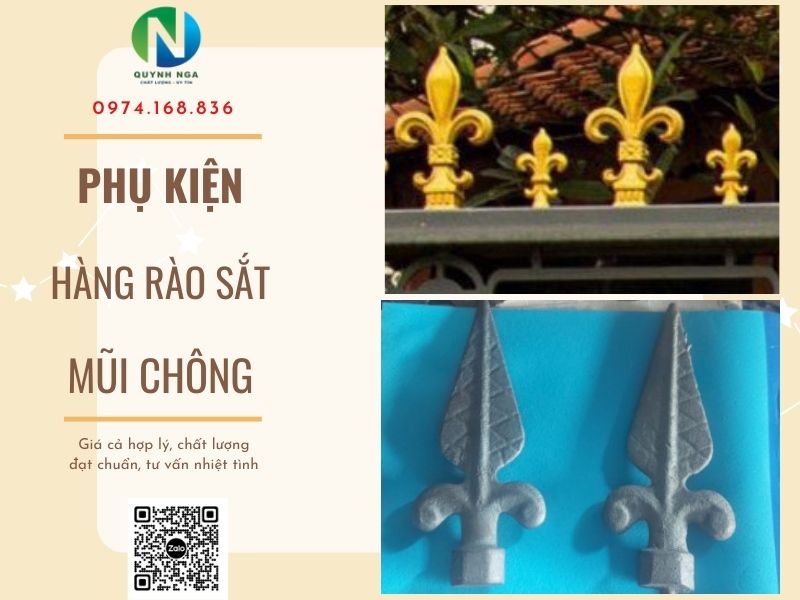 Phụ kiện hàng rào sắt - Chông gang các loại